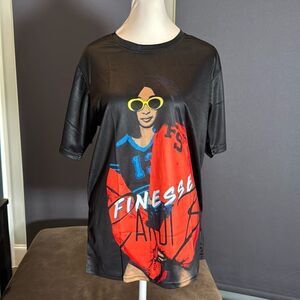 Unisex Women’s Men’s Cardi-B Finesse Black Short Sleeve T-Shirt Size XXL NEW